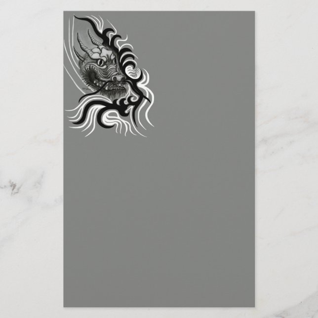 Papeterie Le dragon chinois à la toiture de tatouage (Devant)