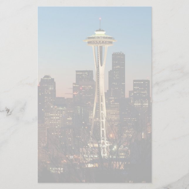 Papeterie Le drapeau américain flotte entre la lune montante (Devant)