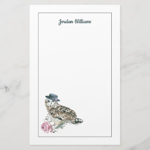 Papeterie Le hibou d'aquarelle   ajoutent votre nom