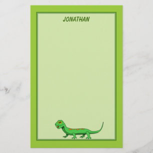 Papeterie Le lézard vert mignon de bande dessinée badine l