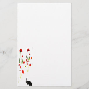 Papeterie Le pavot fleurit le lapin