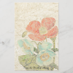 Papeterie Le pavot oriental de papier fait main fleurit