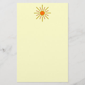 Papeterie Le soleil d'été. Jaune et orange
