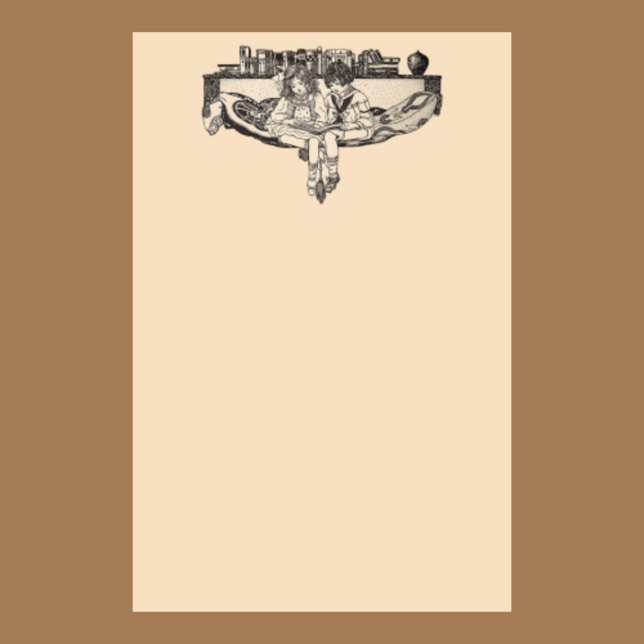 Papeterie Lecture vintage de filles et de garçons (Créateur téléchargé)