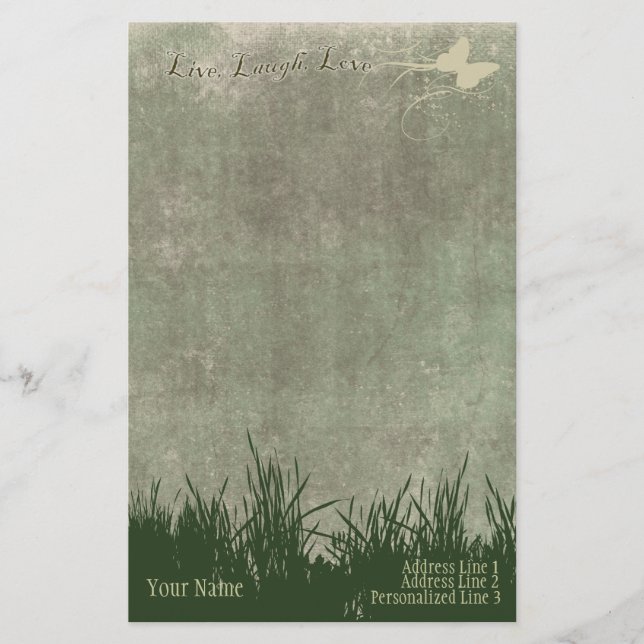 Papeterie L'en-tête de lettre personnel de papeterie, vivent (Devant)