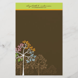 Papeterie Les arbres de quatre saisons sur papier à lettres
