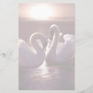 Papeterie Les cygnes amoureux se forger un coeur