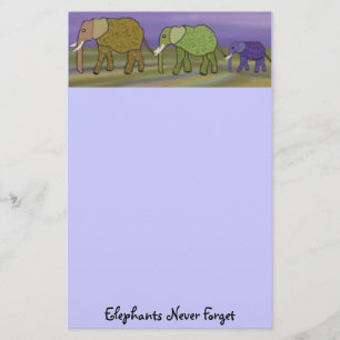 Papeterie Les éléphants n'oublient jamais