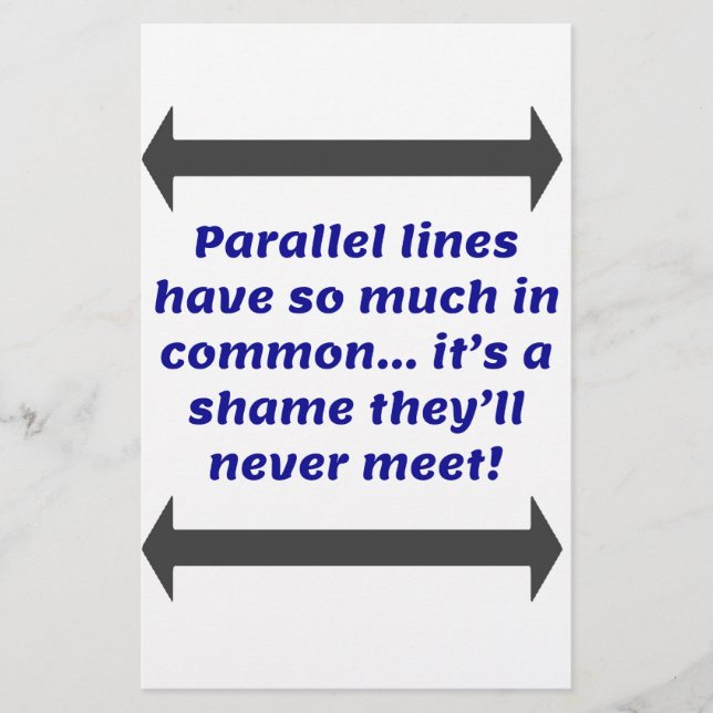 Papeterie Les lignes parallèles ont tellement en commun, Fun (Devant)