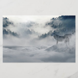 Papeterie Les loups dans un paysage hivernal