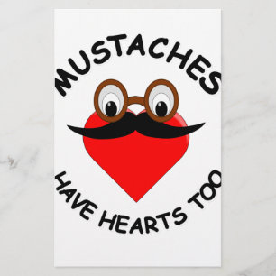Papeterie Les moustaches ont aussi des coeurs