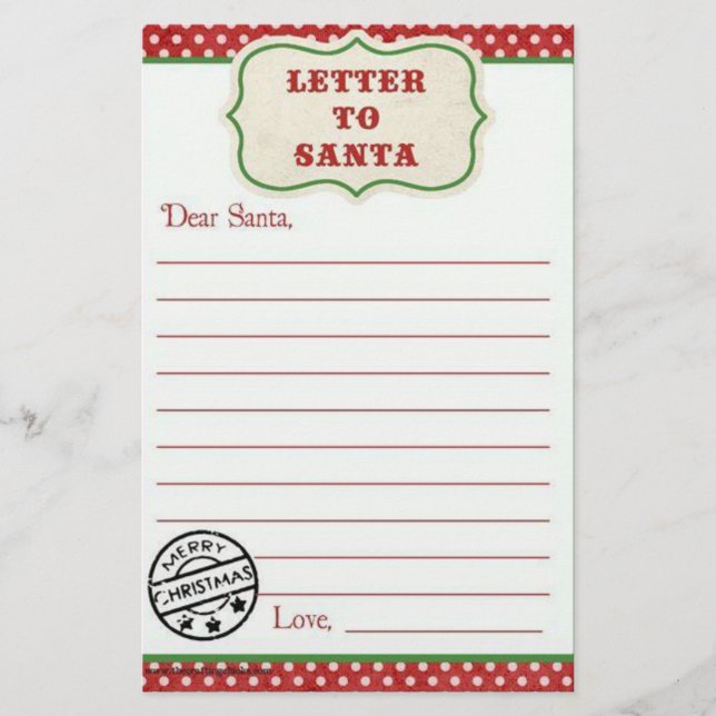 Papeterie Lettre à Père Noël (Devant)