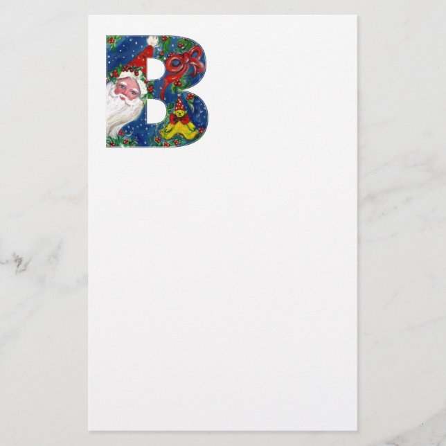 PAPETERIE LETTRE DE NOËL / SANTA CLAUS AVEC RIBBON ROUGE (Devant)