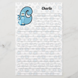 Papeterie Lettre du garçon Mongram C Lined