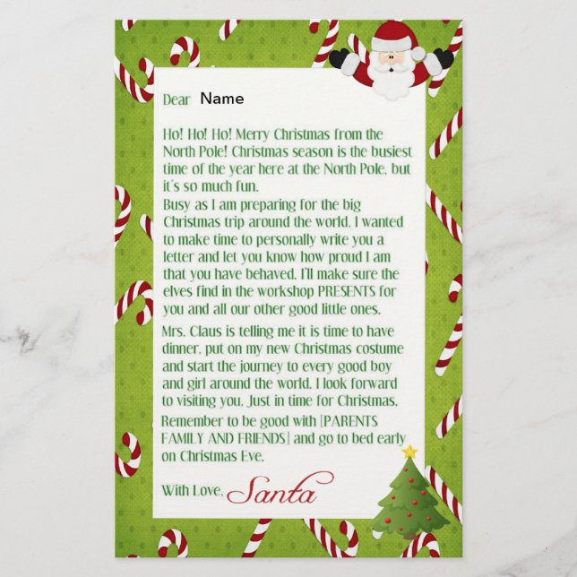 Papeterie Lettre du Père Noël (Devant)