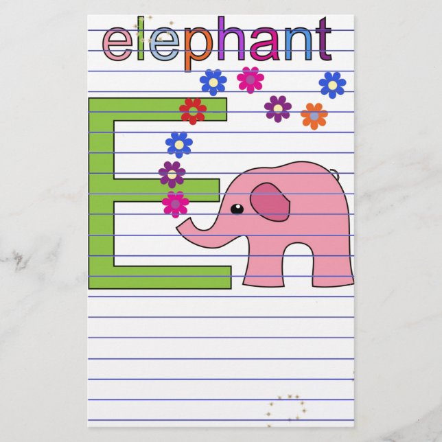 Papeterie LETTRE Éléphante E (Devant)