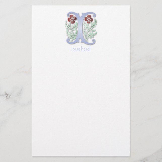 Papeterie Lettre I Monogramme Fleur de lis (Devant)