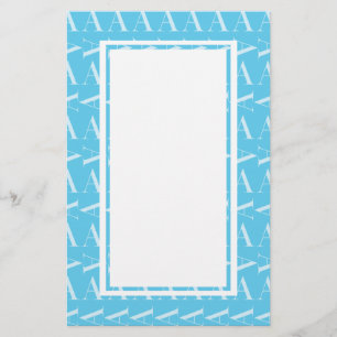 Papeterie Lettre initiale A, Aqua Blue