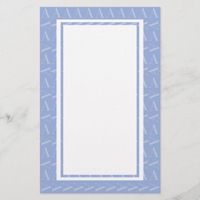 Papeterie LETTRE INITIALE MONOGRAPHIQUE A Bleu (Devant)