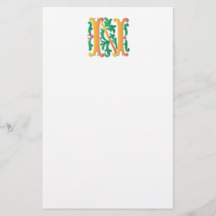 Papeterie Lettre N Monogramme Fleur de lis
