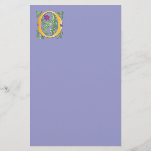 Papeterie Lettre O Monogramme Fleur de lis (Devant)