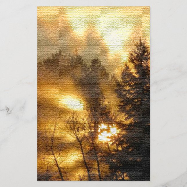 Papeterie Lever de soleil en forêt (Devant)