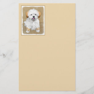 Papeterie Lhasa Apso Puppy Peinture - Cute Original Chien Ar