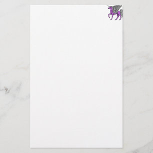 Papeterie Licorne pourpre d'Alicorn/Pegacorn/Winged