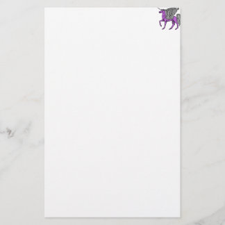 Papeterie Licorne pourpre d'Alicorn/Pegacorn/Winged