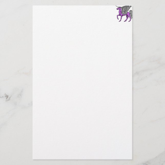 Papeterie Licorne pourpre d'Alicorn/Pegacorn/Winged (Devant)