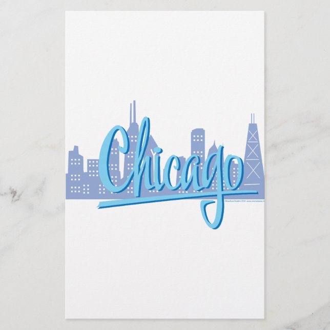 Papeterie Ligne Skyline de Chicago Windy City (Devant)