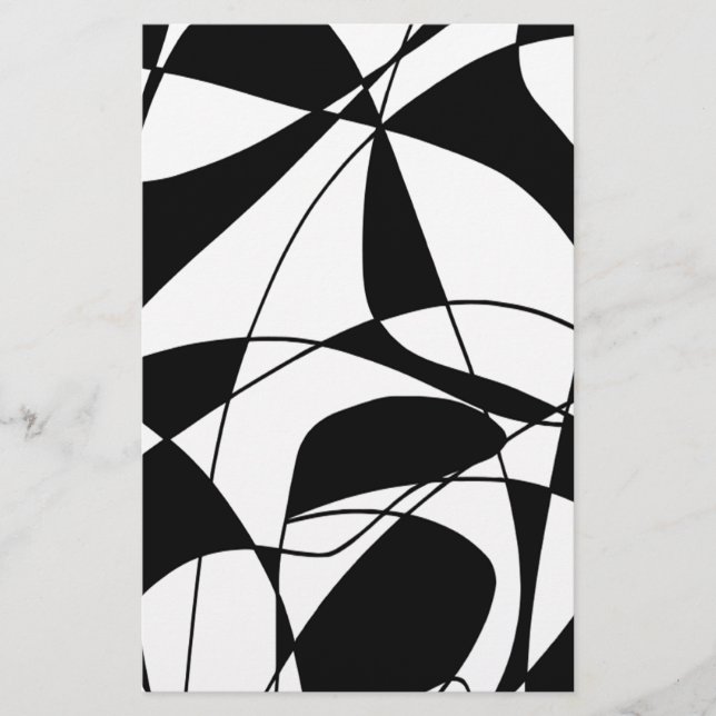 Papeterie Lignes noires et blanches, motif d'impression de c (Devant)