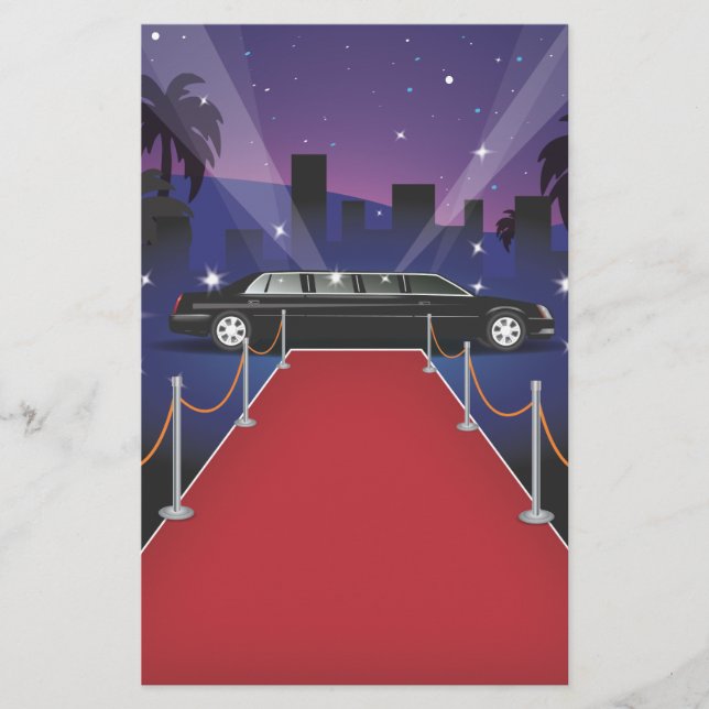 Papeterie Limousine de célébrité sur tapis rouge (Devant)