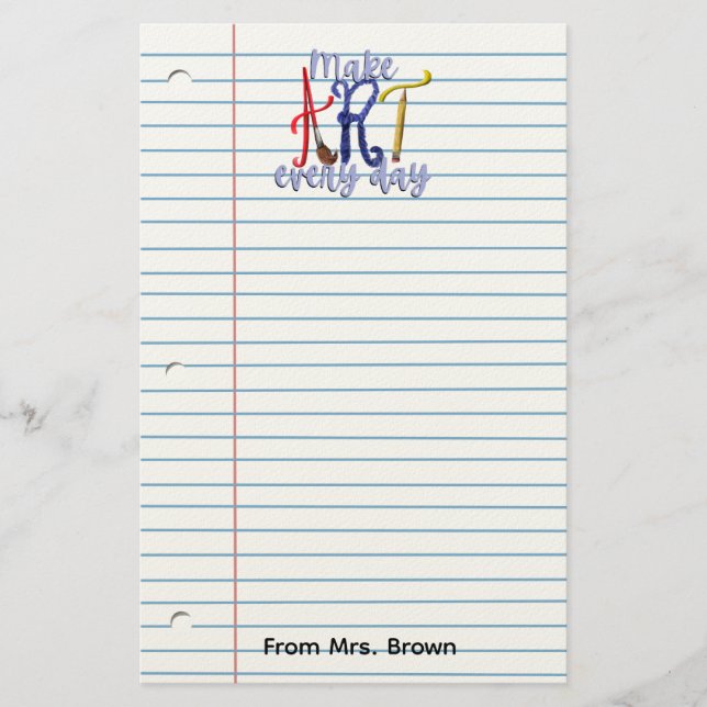 Papeterie Lined paper Art teacher notepad (Devant)