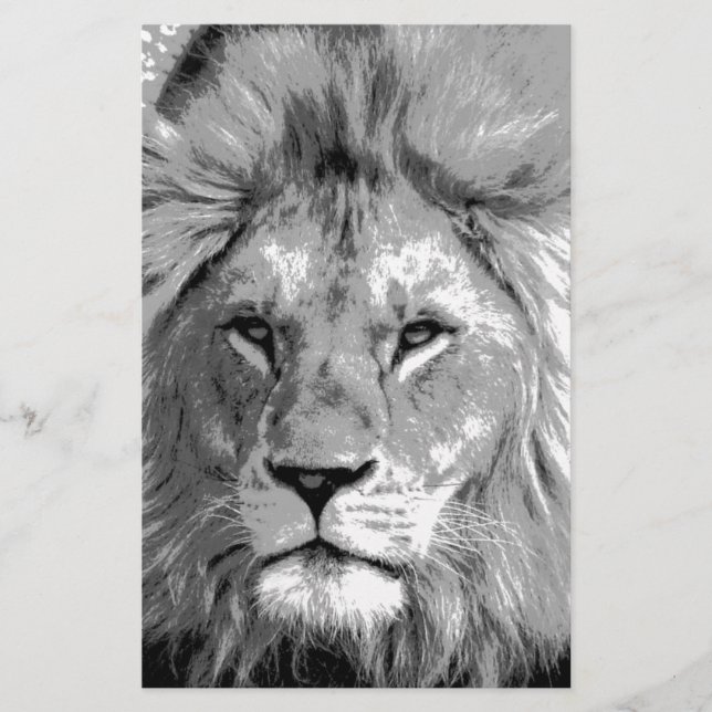 Papeterie Lion Blanc Noir (Devant)