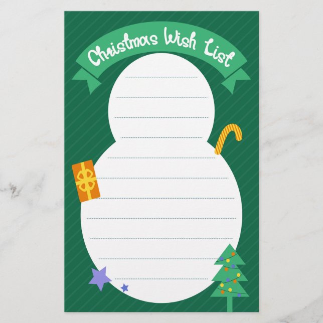 Papeterie Liste de souhaits de Noël (Devant)