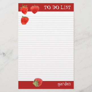 Papeterie Liste des fraises à faire