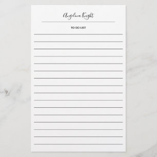 Papeterie Liste élégante et chic de tâches à accomplir écrit