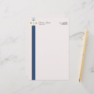 Papeterie Logo Or tendance Blue Stripes
