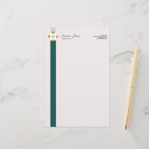 Papeterie Logo Or tendance Green Stripes