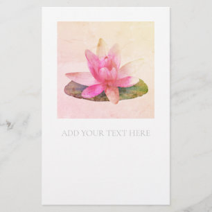 PAPETERIE : LOTUS ROSE