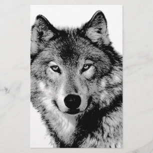 Papeterie Loup noir et blanc