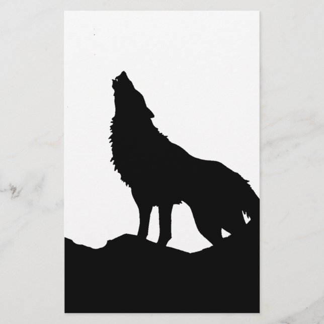Papeterie Loup solitaire debout sur une colline (Devant)