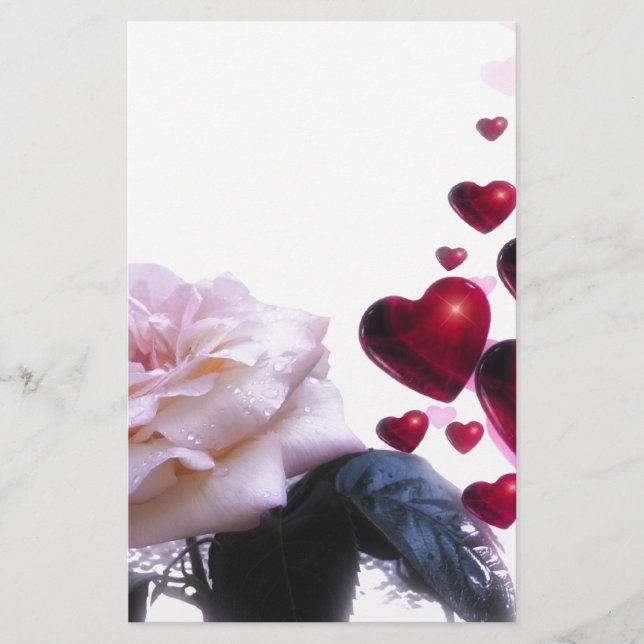 Papeterie Love Hearts Roses Fleur Fleur Destinée Nature (Devant)