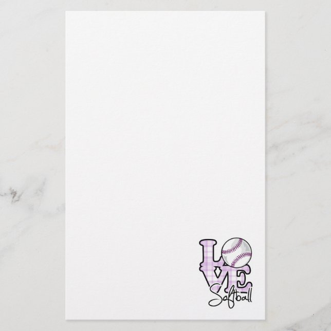 Papeterie Love Softball (Devant)