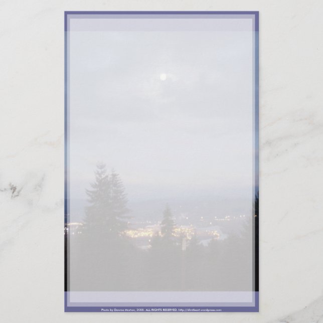 Papeterie Lune brumeuse au-dessus du fleuve Columbia (Devant)