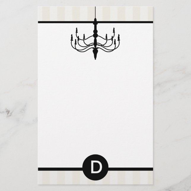 Papeterie Lustre vintage et monogramme (Champagne) (Devant)
