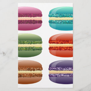 Papeterie macarons arc-en-ciel