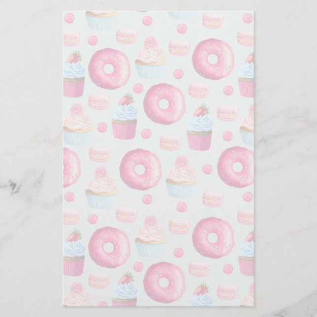 Papeterie Macarons De Donuts Et Motif De Cupcake (Devant)