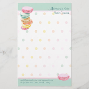 Papeterie Macarons dots Papier à lettres